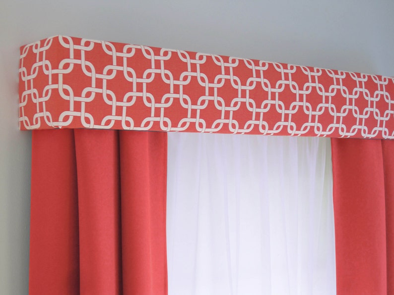 Padded Twin or Full Size Headboard Girl Coral Geometric Upholstered Headboard Boy Teen Bedroom Dorm Room- Wall Mount Headboard Kids