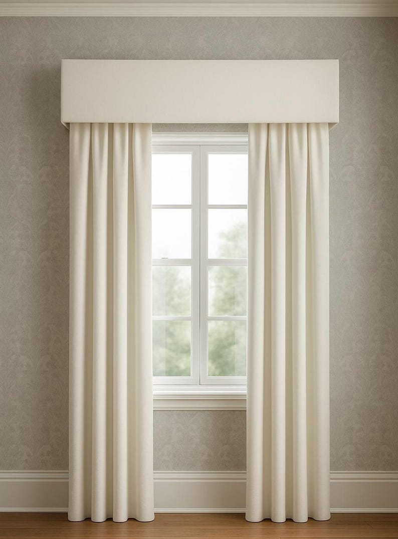 Custom Cornice Board Box Valance Window Treatment - Soft White ...