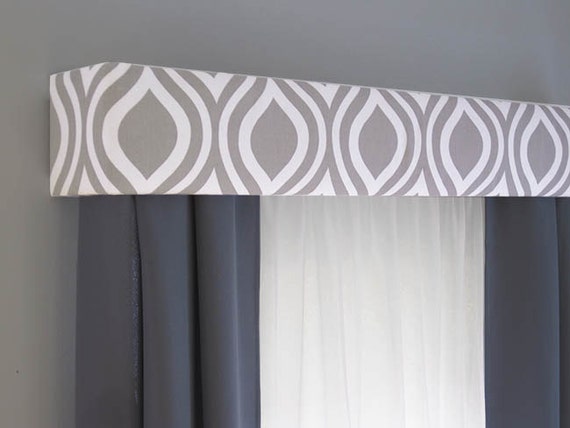 Gray Cornice Board Valance Window Treatment Custom Curtain Etsy