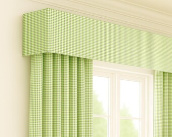 Upholstered Cornice Board | Nursery Valance Window Treatment in Gingham Check by Designer Homes Baby