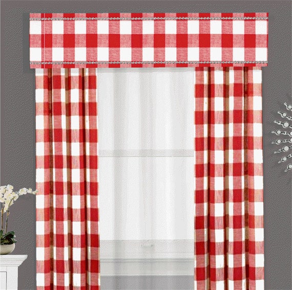 Buffalo Check Cornice Board Valance Box Window Treatment Etsy