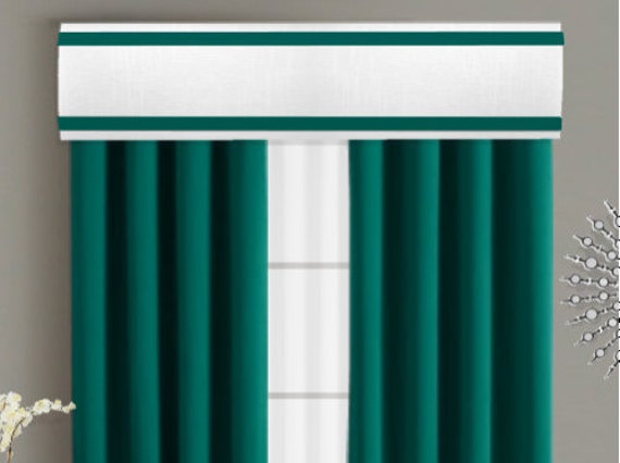 Ribbon Cornice Board Pelmet Box Window Treatment In White With Etsy