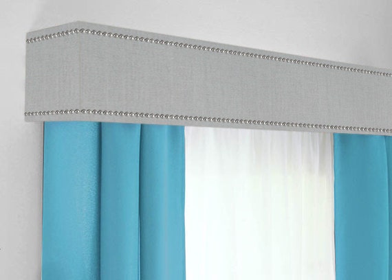 Custom Cornice Board Pelmet Box Window Treatment In Grey With Etsy