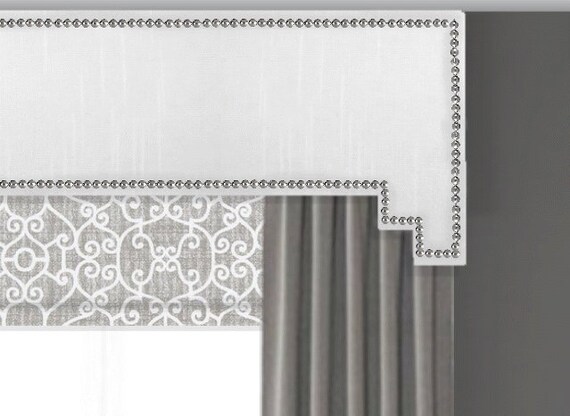 Cornice Board Pelmet Box Window Treatment In Soft White Slub Etsy