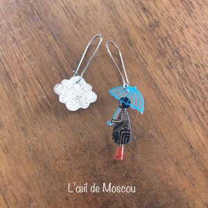 Original non-slip earrings, small snowflakes and white earrings м, thermousadocny plastic