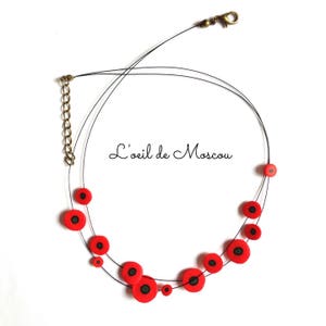 poppy necklace, two strands, simple and pretty