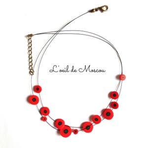 poppy necklace, two rows, simple and pretty