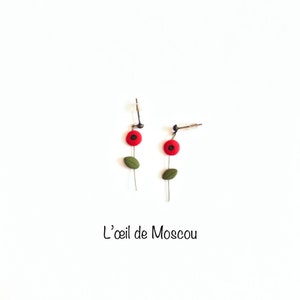 original creation earrings with small poppies