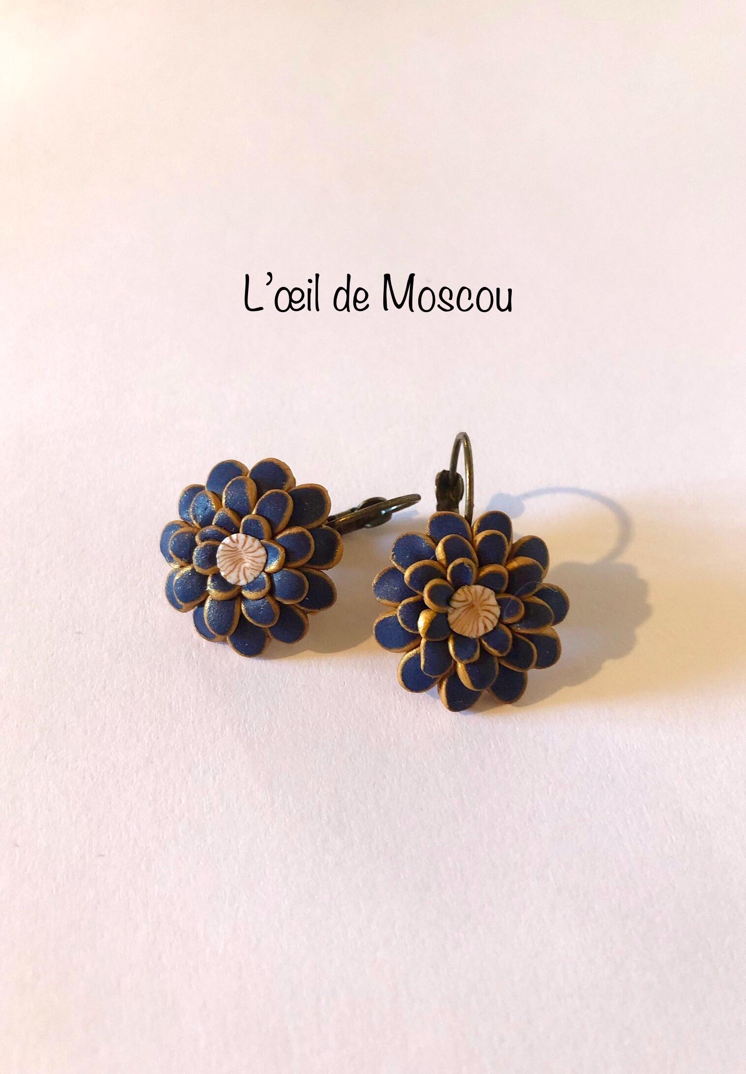 Boucles d'oreilles Dormeuses Argenté Antique Art Deco