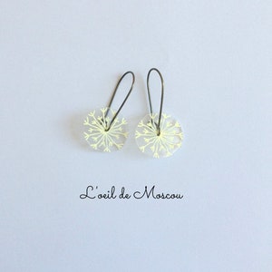 small sleeper earrings, dandelions