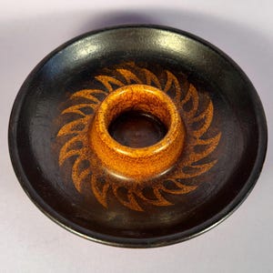 スタジオ陶器の燭台、サイン入りPV、おそらく西ドイツ製 / Paul Vogt