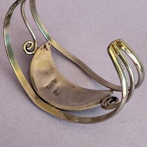 Alpaca Silver abalone shell bangle Hencho en Mexico vintage 1970s image 2