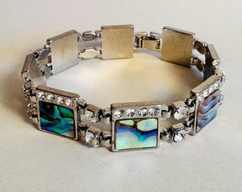 Vintage Diamanté & Paua Shell bracelet