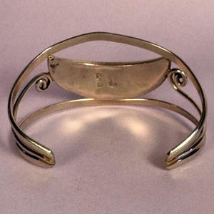 Alpaca Silver abalone shell bangle Hencho en Mexico vintage 1970s image 3