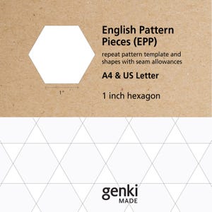 Plantillas hexagonales de EPP de 1 pulgada – Patrón de patchwork inglés (descarga digital) – PDF tamaño carta estadounidense y A4