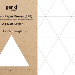 1 inch Triangle - English Paper Piecing (EPP) instant download printable A4 & US Letter PDF templates