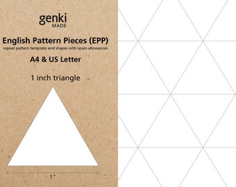 1 inch Triangle - English Paper Piecing (EPP) instant download printable A4 & US Letter PDF templates