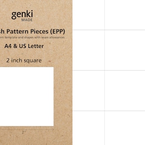 2 inch Square - English Paper Piecing (EPP) instant download printable A4 & US Letter PDF templates