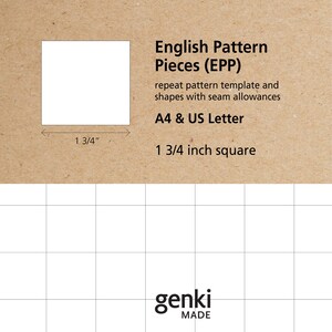 1 3/4 inch Square EPP Templates – English Paper Piecing Pattern (Digital Download) – US Letter & A4 PDFs