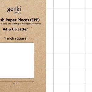 Modelli PDF in formato A4 e US Letter da 1 pollice quadrato - English Paper Piecing (EPP) con download immediato e stampabile