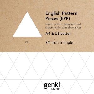 3/4 inch Triangle - English Paper Piecing (EPP) instant download printable A4 & US Letter PDF templates