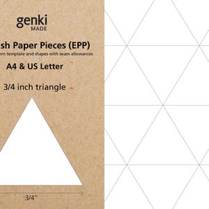3/4 inch Triangle - English Paper Piecing (EPP) instant download printable A4 & US Letter PDF templates