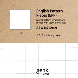 1 1/2 Inch Square EPP Templates – English Paper Piecing Pattern (Digital Download) – US Letter & A4 PDFs