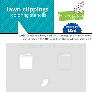 Lawn Fawn - pochoir à colorier pour petite bibliothèque des bois - pelouse tondue