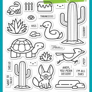 Lawn Fawn-Clear Stamps-beestjes in de woestijn