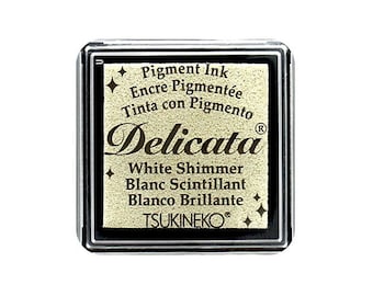 Tsukineko - Delicata - Ink Pad - Small - White Shimmer