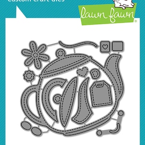 Lawn Fawn - théière cousue - pelouse tondue