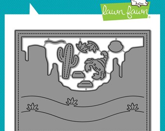 Lawn Fawn - desert canyon backdrop lawn cuts - lawn cuts