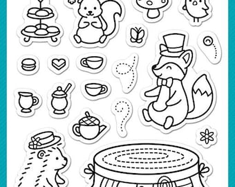 Lawn Fawn - tea-rrific day - clear stamp set