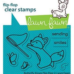Jeu d'estampes Lawn Fawn - Tongs Papillons bisous