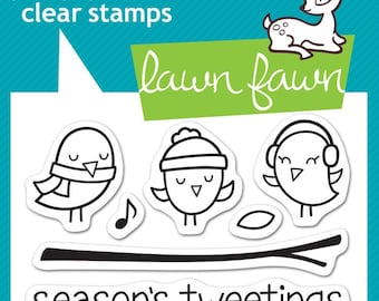 Lawn Fawn - Clear  Stamps - 2 x 3-Winter Sparrow