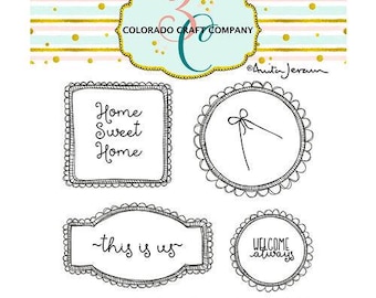 Colorado Craft Company - Anita Jeram Collection - Clear Photopolymer Stamps - This Is Us Frames