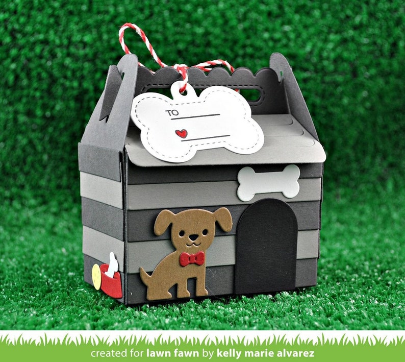 Lawn Cuts Scalloped Treat Box Dog House Add-On Lawn Fawn Dies