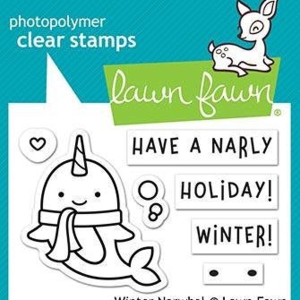 Lawn Fawn-Winter Narwhal-Clear Stamp Set