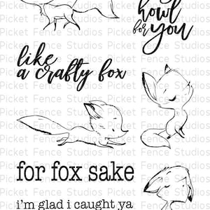 Picket Fence Studios- LIKE A CRAFTY FOX- Clear Stamp Set