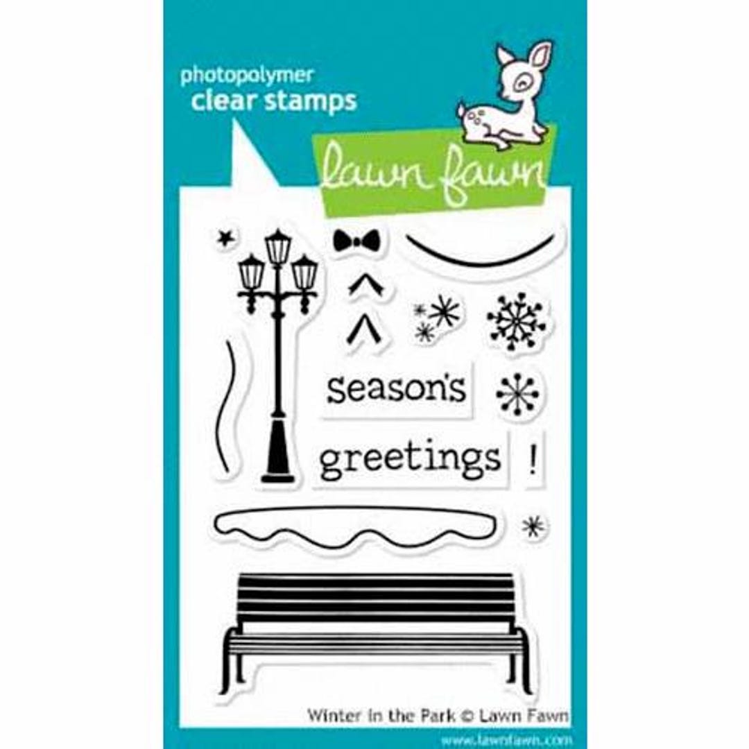 Lawn Fawn - Clear Acrylic Stamps - Winter in the Park - Etsy
