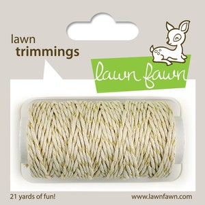 Lawn Fawn - Lawn Trimmings - Baker&#39;s Twine Spool - Gold Sparkle single cord