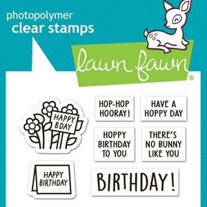 Lawn Fawn - Tampons photopolymères transparents - Panier de printemps : anniversaire