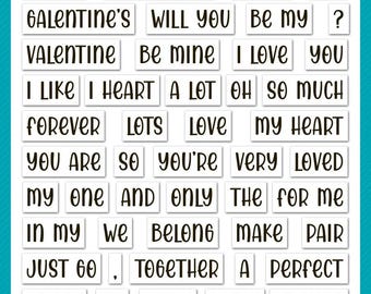 Lawn Fawn - Clear Photopolymer Stamps - henry's build-a-sentiment: love