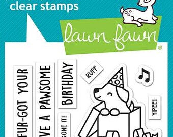 Lawn Fawn - pawsome birthday - clear stamp set