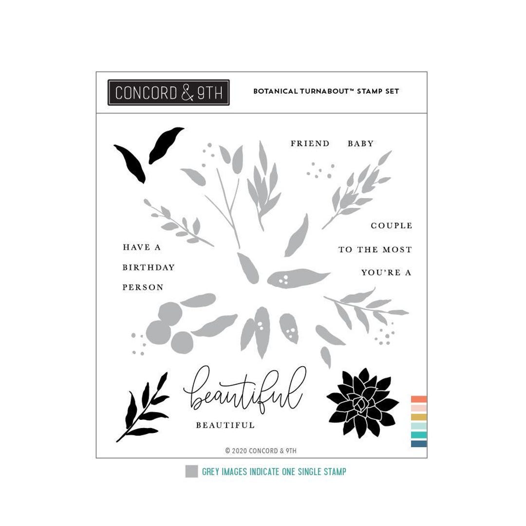 Concord and 9th - Clear Photopolymer Stamps - Botanical Turnabout - Etsy