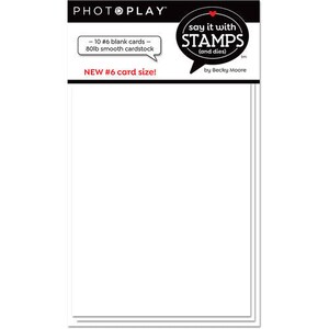 Papier photo pour jouer - Collection Dites-le avec des timbres - Carte de pointage blanche vierge - Taille 6