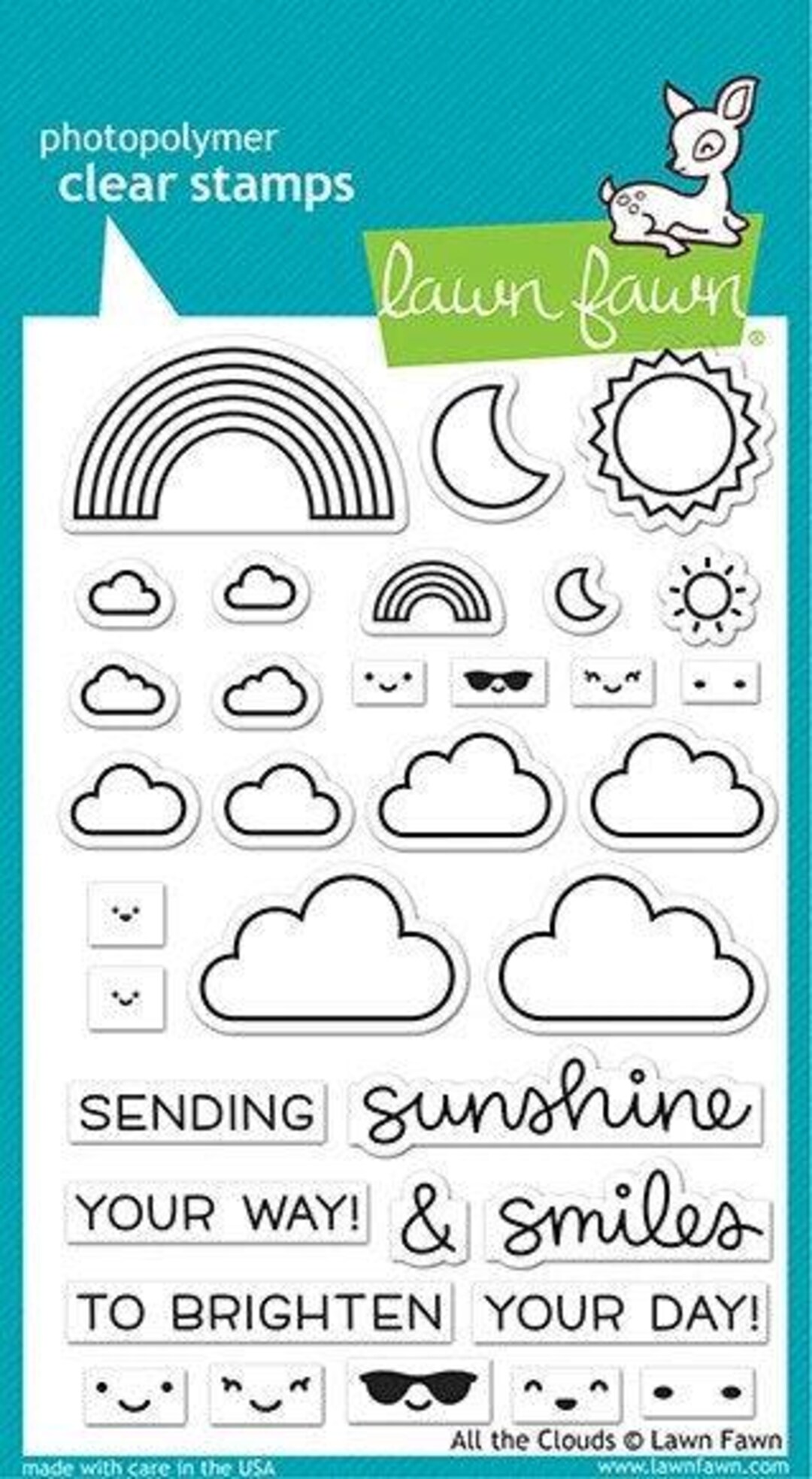 Lawn Fawn - Clear Photopolymer Stamps - All the Clouds - Etsy