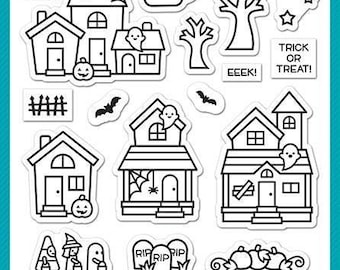 Lawn Fawn- Spooky Village- Clear Stamp Set