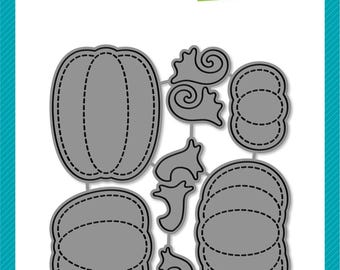Lawn Fawn - stitched pumpkins - lawn cuts