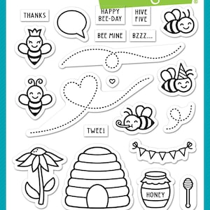 Lawn Fawn - hive five - clear stamp set